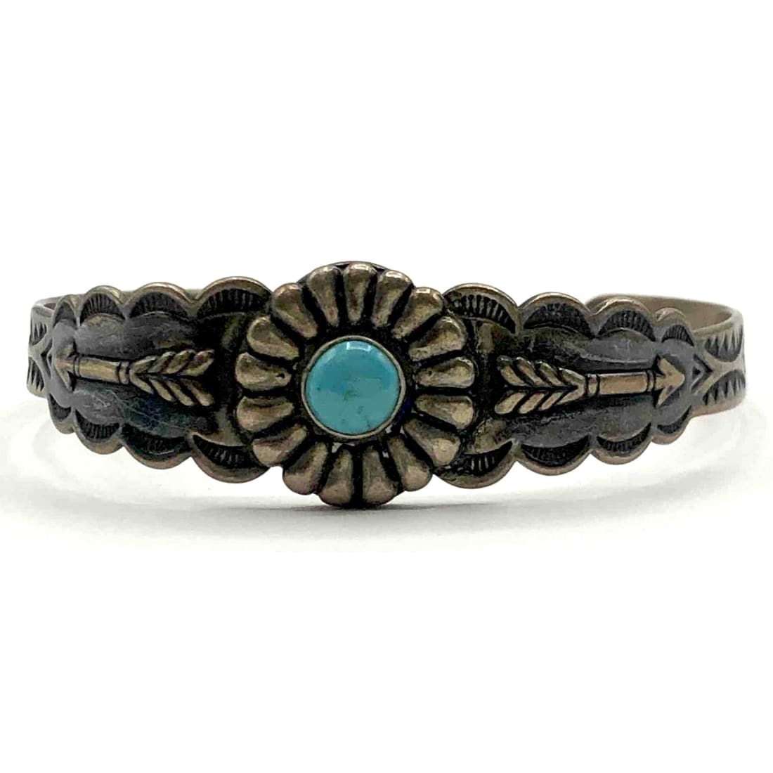 Vintage Fred Harvey Era Bracelet Navajo Sterling Turquoise Cuff