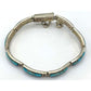 Navajo Turquoise Inlay Link Bracelet Sterling Silver Calvin Begay