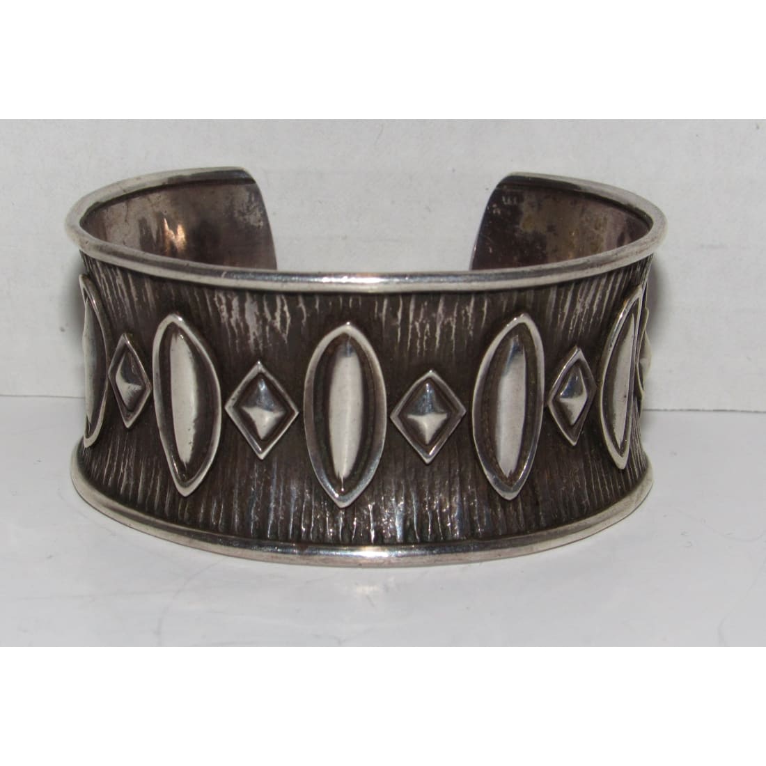 Vintage Navajo Statement Cuff Bracelet Mark Yazzie 53G Sterling Silver Signed