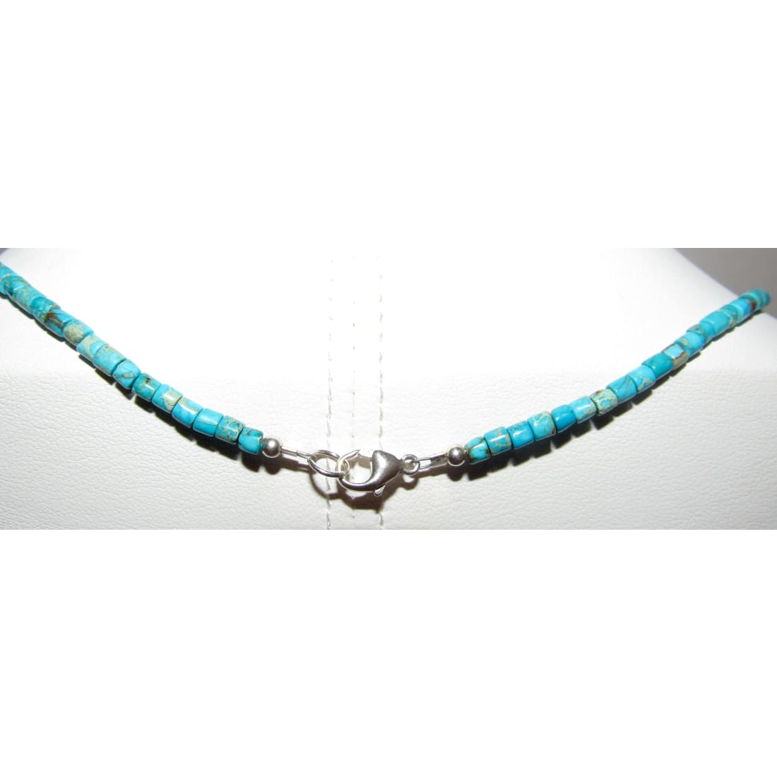 Navajo Rolled Turquoise Heishi Choker Necklace Native American 16L