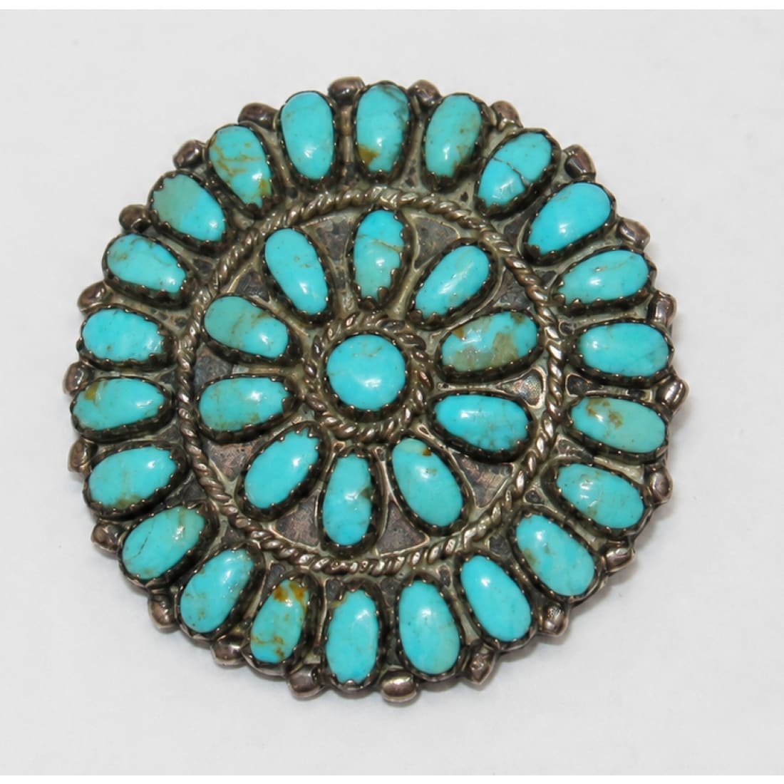 Vintage Navajo Cluster Brooch Pin Pendant Larry Moses Begay Sterling Silver
