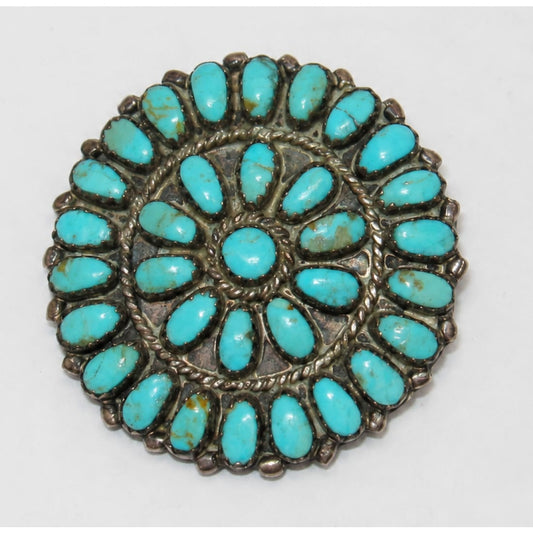 Vintage Navajo Cluster Brooch Pin Pendant Larry Moses Begay Sterling Silver