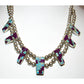 Vintage Navajo Sugilite Opal Necklace Navajo Pearls Sterling Silver Signed