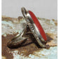 Old Pawn Navajo Mediterranean Coral Ring Size 6 Sterling Silver Native American