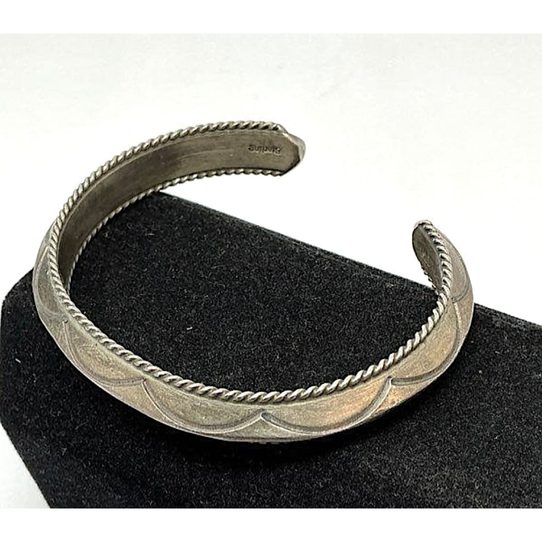 Old Pawn Navajo Carinated Ingot Cuff Bracelet Sterling Silver Native American