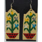 Vintage Zuni Beaded Dangle Earrings Tree of Live Design