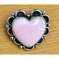 Navajo Pink Conch Heart Ring Sz 8 Sterling Silver Native American