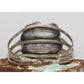 Old Pawn Navajo Turquoise Coral Sterling Silver Blossom Statement Cuff Bracelet