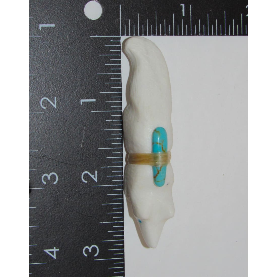 Zuni Fox Fetish – Alabaster with Turquoise Accents