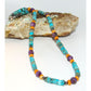 Navajo Rolled Shell Orange Spiny, Amethyst & Turquoise Heishi Choker Necklace