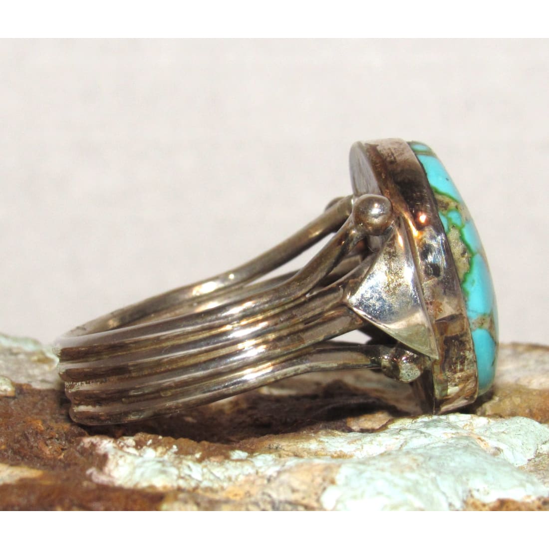 Vintage Navajo Royston Turquoise Men Ring Sz 13 Sterling Silver