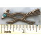 Old Pawn Navajo Roadrunner Turquoise Sterling Silver Brooch Pin