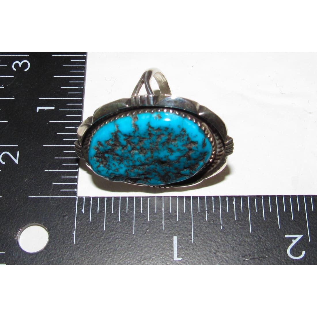 Navajo Kingman Turquoise Ring Size 7 Sterling Silver J. Begay Native American