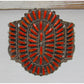 Old Pawn Navajo Coral Cluster Cuff Bracelet Sterling Silver Lavell Byjoe