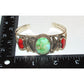 Navajo Royston Turquoise Coral Cuff Bracelet Sterling Silver J Begay
