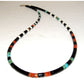 Navajo Rolled Jet,Turquoise Coral Heishi Choker Necklace Native American 18"L