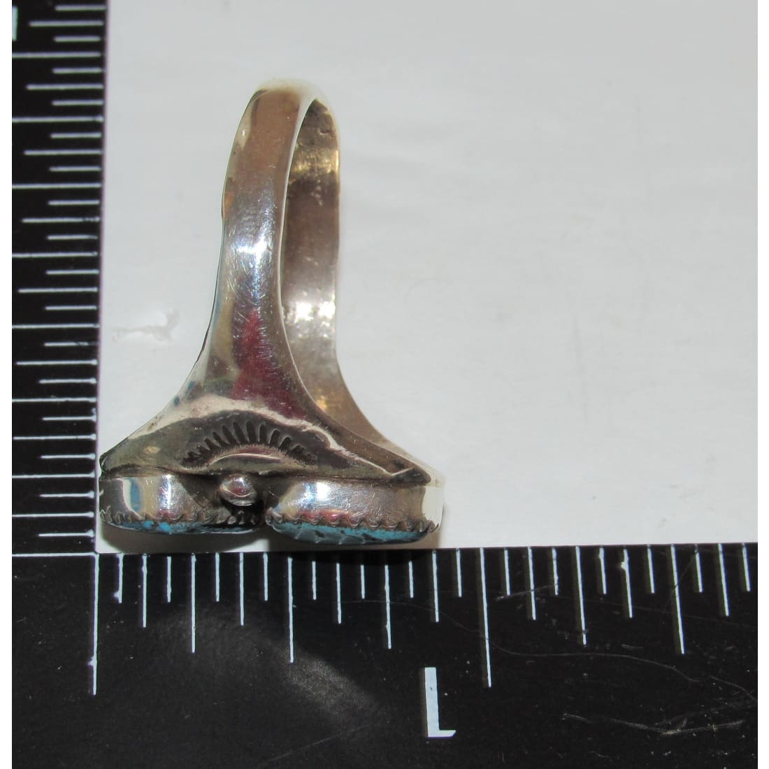 Navajo Kingman Turquoise Men Ring Size 15 Sterling Silver Signed