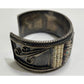 Vintage Navajo Shell Bead Turquoise Inlay Cuff Bracelet L. Charley Sterling Silver