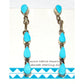 Zuni Petit Point Turquoise Dangle Earrings Sterling Silver Native American