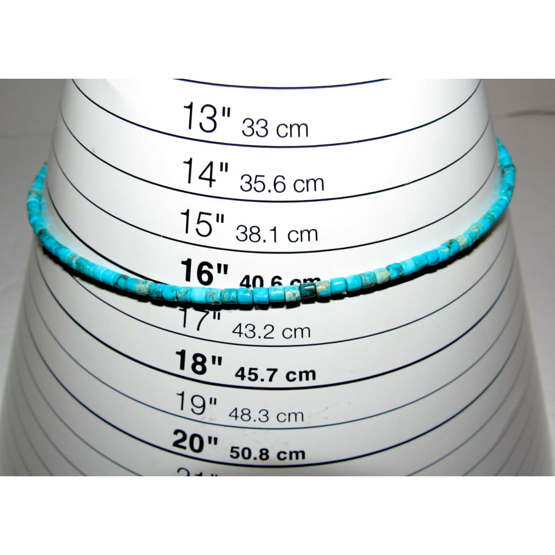 Navajo Rolled Turquoise Heishi Choker Necklace Native American 16L