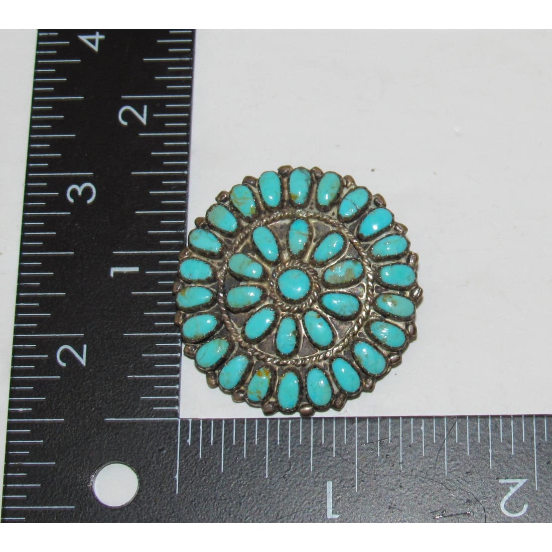 Vintage Navajo Cluster Brooch Pin Pendant Larry Moses Begay Sterling Silver