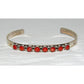 Navajo Red Orange Spiny Cuff Bracelet Sterling Silver S. Yazzie & G. Parker