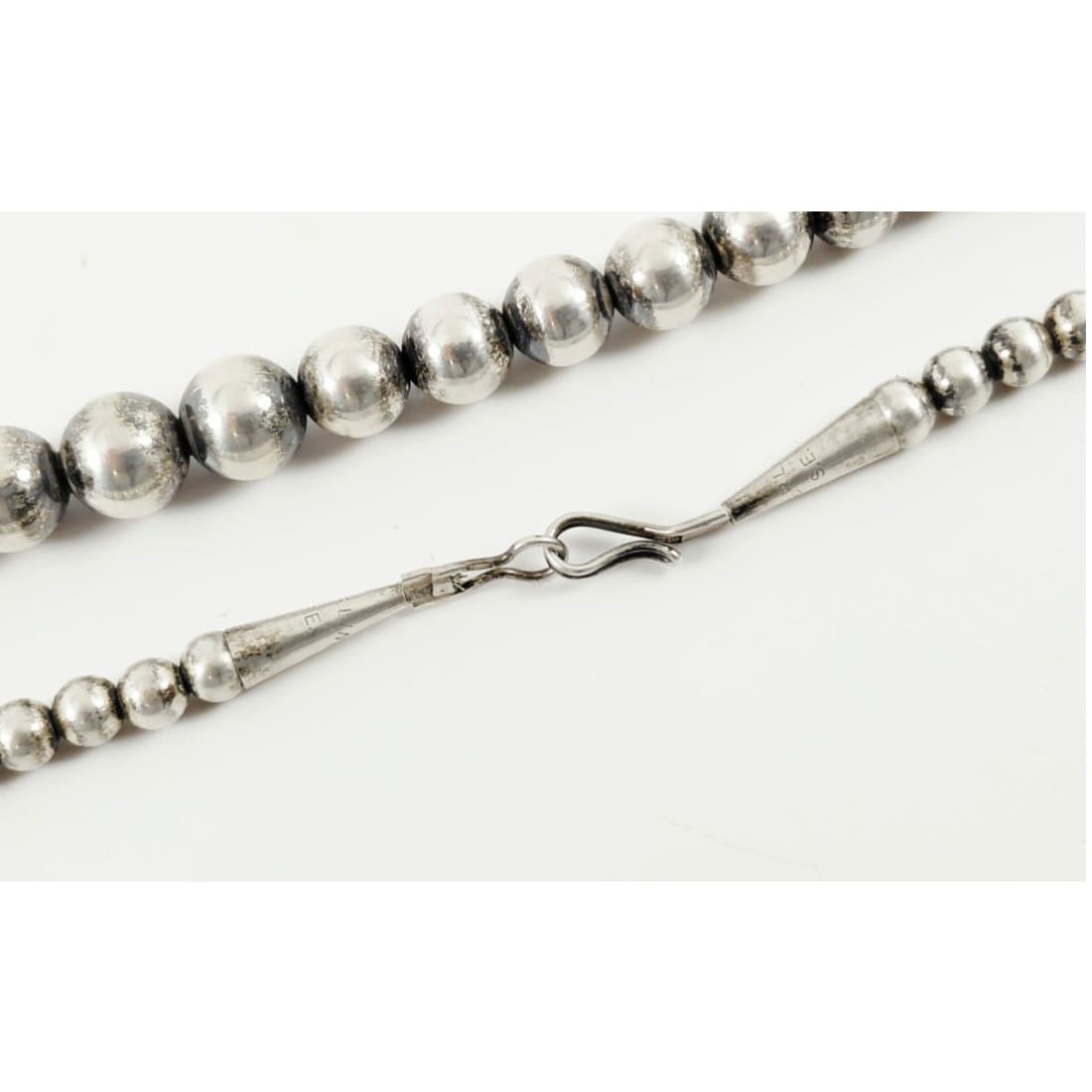 Vintage Handmade Navajo Pearls Necklace Sterling Silver Beads Sensa Eustace