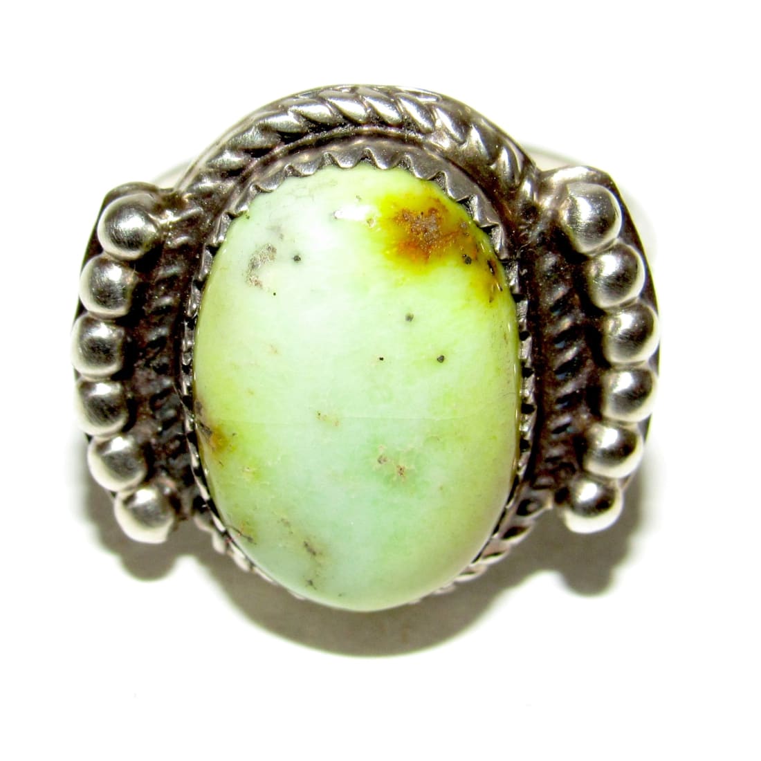 Navajo Palomino Turquoise Variscite Ring Sterling Silver Size 7 Signed