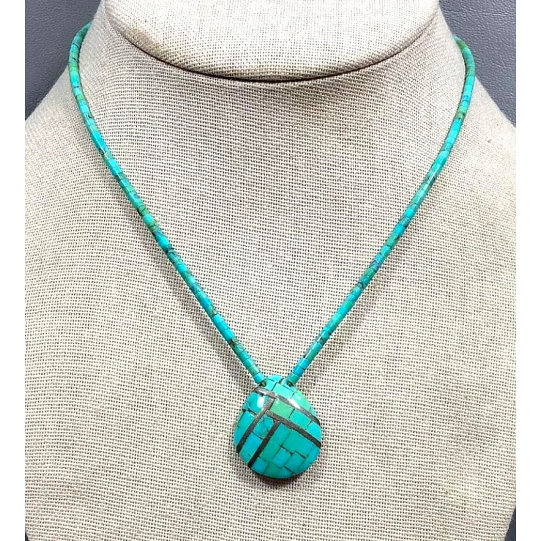 Old Pawn Santo Domingo Turquoise Heishi Necklace