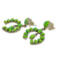 Vintage Navajo Green Valley Turquoise Cluster Naja Dangle Earrings Sterling Silver