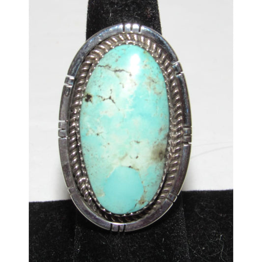 Navajo Dry Creek Turquoise Ring Sz 6 Sterling Silver Native American Signed