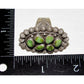 Navajo Sonoran Gold Turquoise Cluster Ring Sz 8 Sterling Silver