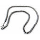 7mm Navajo Pearls Necklace Sterling Silver Saucer Beads Necklace 26"L R Begay