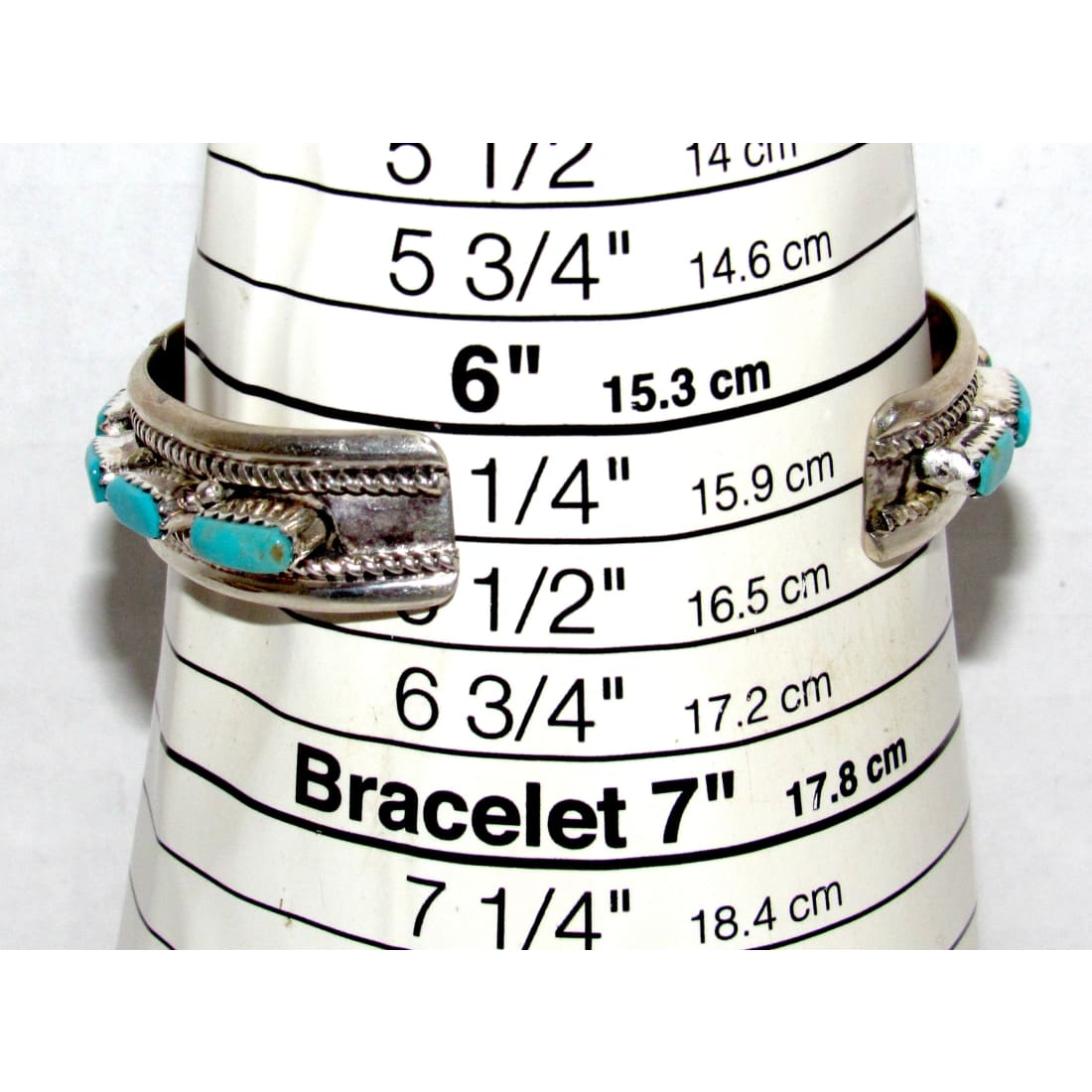 Zuni Sleeping Beauty Turquoise Cuff Bracelet Sterling Silver Stacker J Waseta