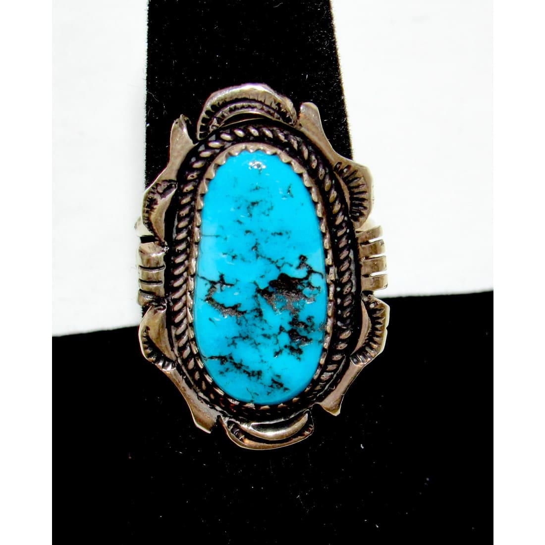 Navajo Kingman Turquoise Ring Sz 6.5 Sterling Silver Native American Signed