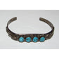 Vintage Navajo Kingman Turquoise Stacker Cuff Bracelet Sterling Silver