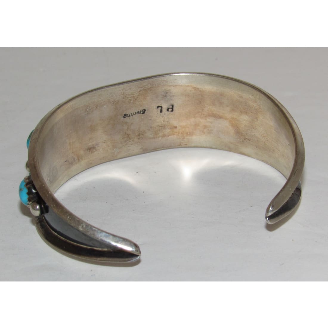 Vintage Navajo Kingman Turquoise Cuff Bracelet Sterling Silver P. Largo