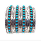 Sterling Zuni turquoise cuff bracelet with intricate silver detailing and bright blue stones