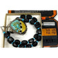 Joseph Tenorio Santo Domingo onyx necklace with turquoise and yellow stone inlaid pendant by The Southwestern Style Gallery
