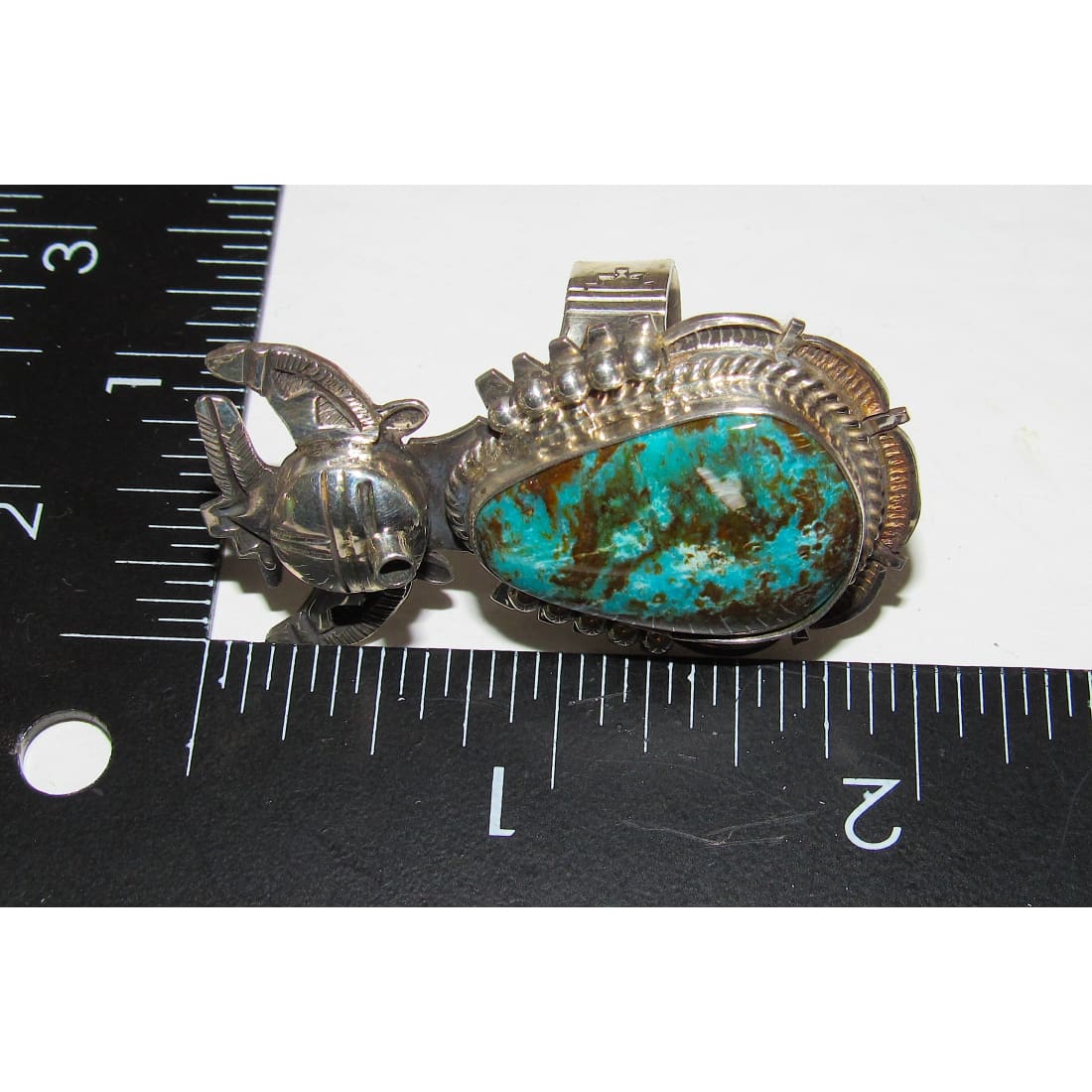 Large Navajo Kachina Ring Sz 8 Bennie Ration Bisbee
