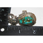 Native American Navajo turquoise kachina ring with detailed silverwork and vibrant blue stone