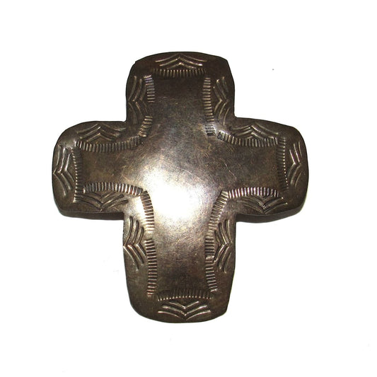 Large Vintage Taxco Cross Pendant Mexican 925 Silver