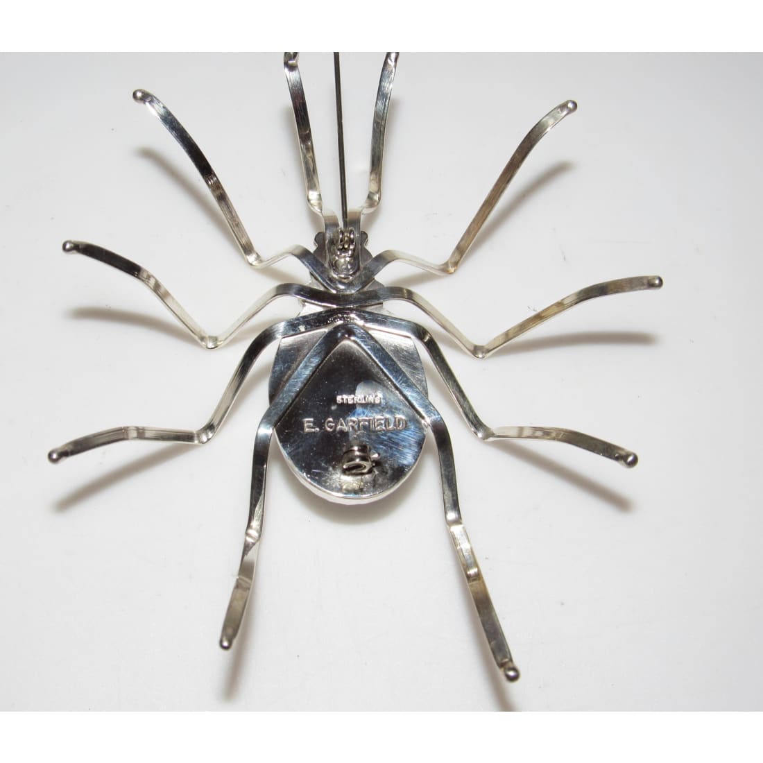 Massive Navajo 925 Sterling Silver Spider Brooch Pin Signed