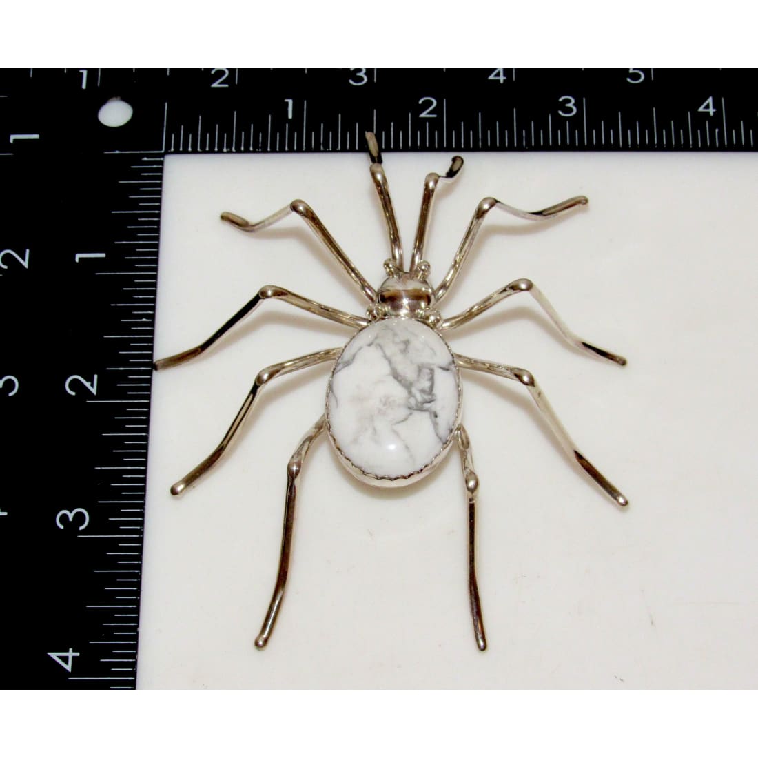 Massive Navajo 925 Sterling Silver Spider Brooch Pin Signed