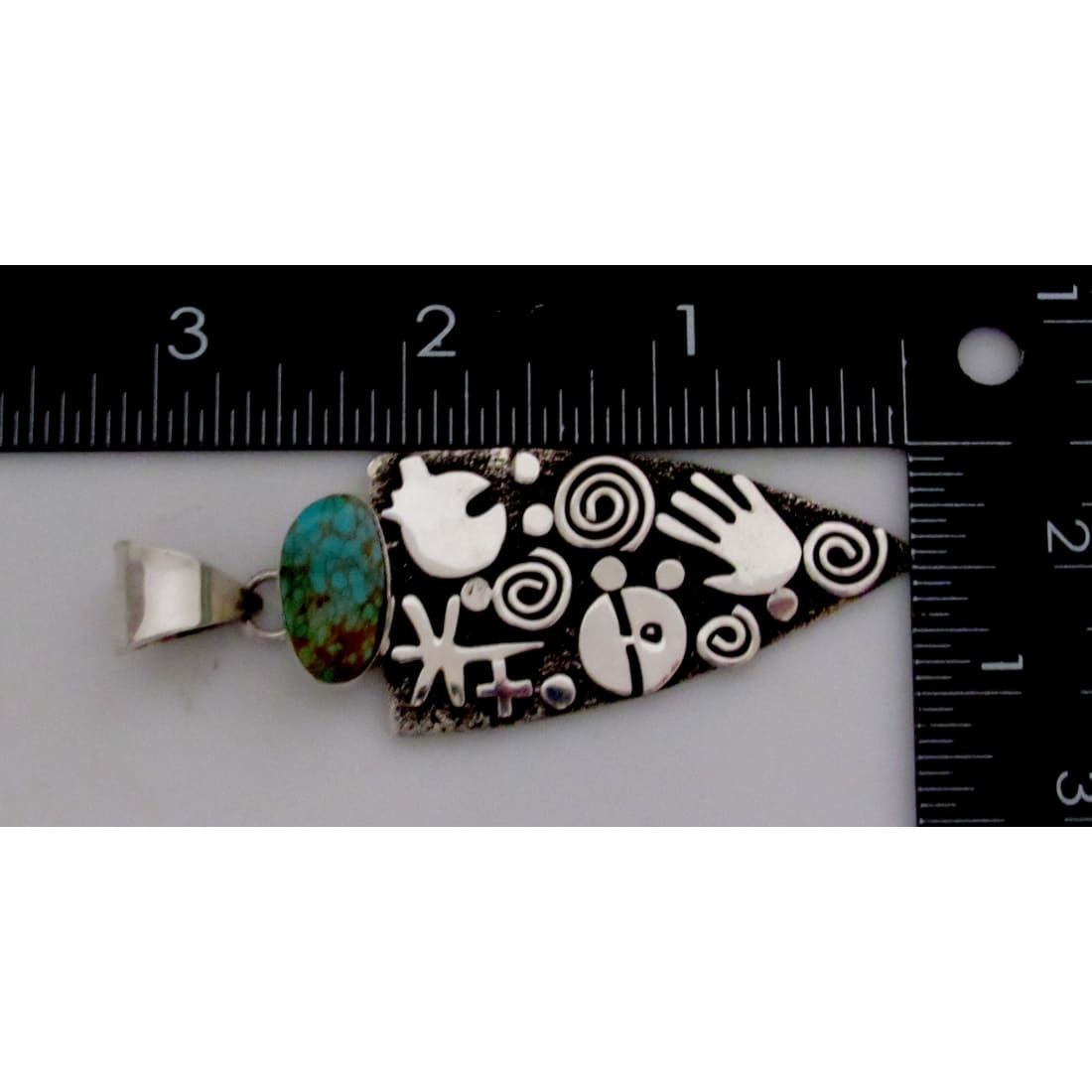 Massive Navajo Alex Sanchez Petroglyph Pendant Sterling