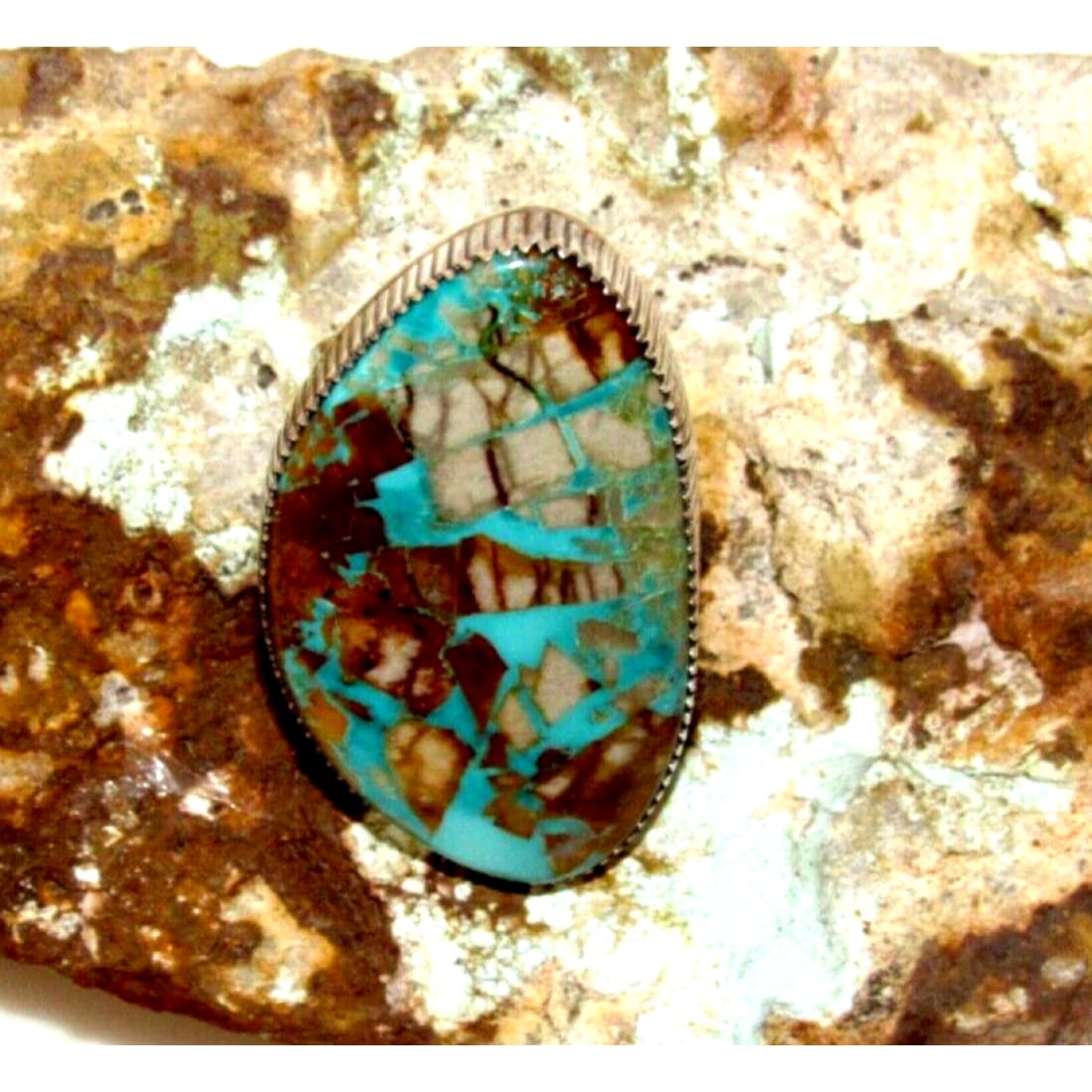 Massive Navajo Boulder Royston Turquoise Statement Ring Sz