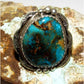 Massive Navajo Morenci Turquoise Ring Sz 9 Adjustable Adam