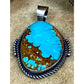 Massive Navajo Number 8 Turquoise Pendant Sterling Silver