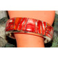 Massive Navajo Red Orange Spiny Inlay Cuff Bracelet