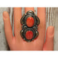 Massive Navajo Red Spiny Oyster Ring Sz 8 Sterling Silver J